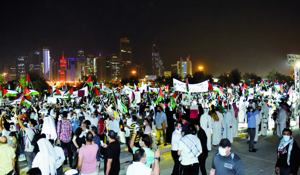 Largest rally in Qatar: Thousands gathered in Doha in show of support for Palestine